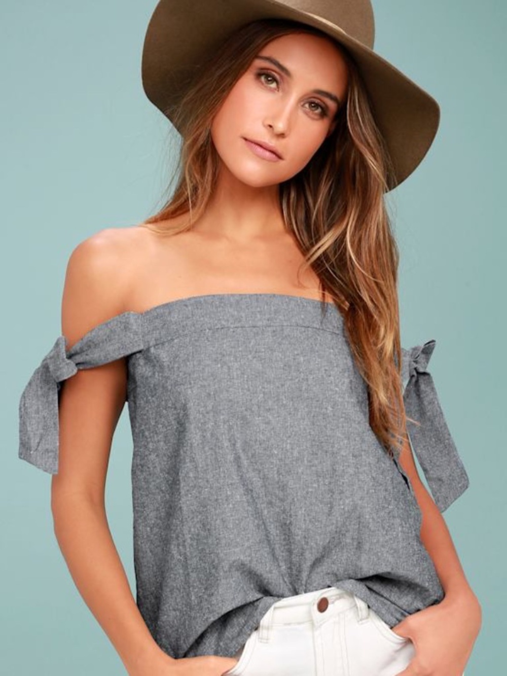 Lulus Arlene Navy Blue Off-the-shoulder Top - Size Small